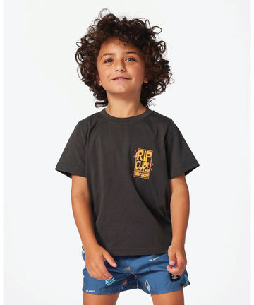 Rip Curl Grom Energy Logo Boys Tee - Washed Black